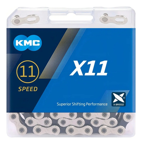 D_608784-MLA99445822840_112025-O.jpg Cadena Kmc X11 1/2 X 11/128 X 118. 11 Vels. Taiwan Negro Y Plata - Imagen 1