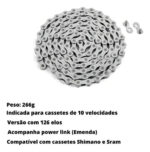 Cadena Sunrace Cn10a 126 Eslabones 10 Velocidades Compatible Shimano Sram - Imagen 4