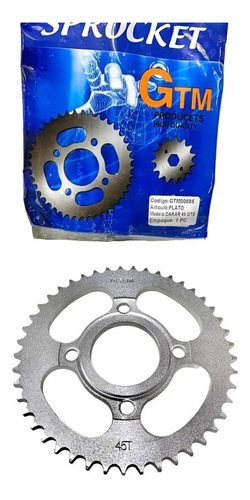 D_743128-MLU51823684406_102022-O.jpg Plato P/moto Cg/dakar 45 Dientes. Gtm00885 - Imagen 1