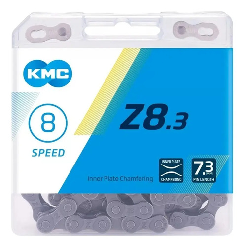 D_751518-MLA99503745264_112025-O.jpg Cadena Kmc Z8.3 Bicicleta 8 Velocidades 116 Links Con Conector Missinglink Gris - Imagen 1