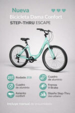 Bicicleta Dama Confort Step-thru Escape 8 Vel. 27,5 Verde - Imagen 2
