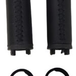 Par De Puños De Bici Simil Cuero Negro Con Bloqueo. 125 Mm