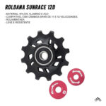 Roldana Sunrace Sp855 12 Dientes 11v 12v Sram Bicicleta Negra Negro - Imagen 2