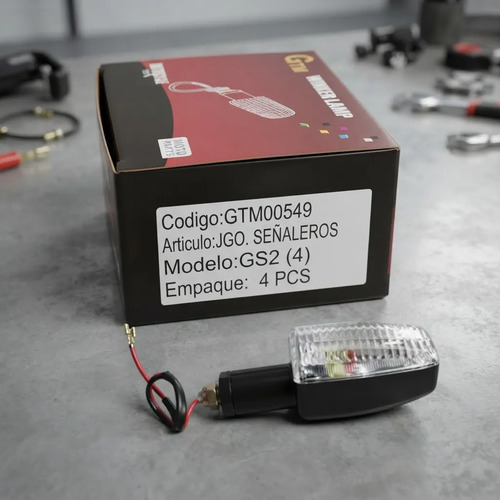 D_782418-MLU116977082897_082026-O.jpg Jgo De 4 Señaleros Moto Titan/gs2 Negro C/plast Transp. T549 - Imagen 1