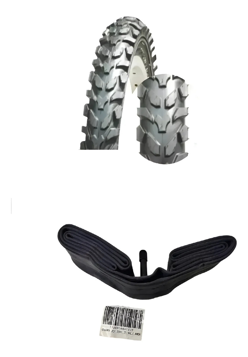 D_662909-MLU118250798439_092026-F.jpg Cubierta + Camara De Valvula Gruesa Para Bicicleta Rodado 20 - Imagen 1