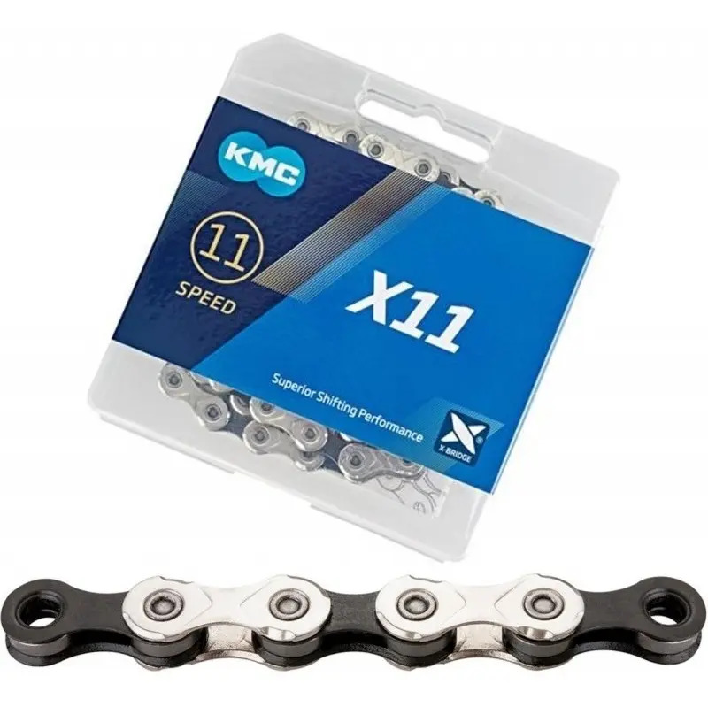 D_818676-MLA73193388123_122023-F.jpg Cadena Kmc X11 1/2 X 11/128 X 118. 11 Vels. Taiwan Negro Y Plata - Imagen 1